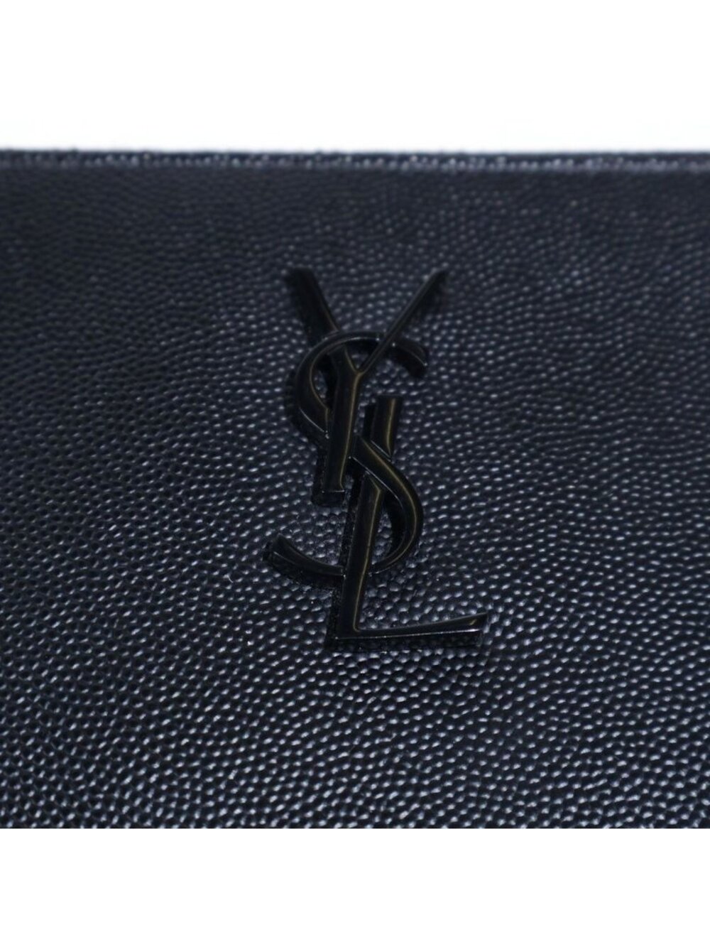 Saint Laurent Paris Logo Cassandra Clutch Caviar Leather Black - Picture 8 of 9